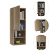 12" Wood Brown Standard Accent Cabinet With Four Shelves
