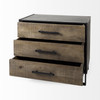 20" Black Accent Cabinet With Three Drawers