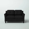 Modern Upholstered Loveseat Sofa in Black Microfiber with Button Tufted Cushions
