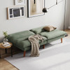Modern Green Corduroy Fabric Futon Sleeper Sofa Bed Couch with Wood Legs