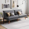 Modern Grey Corduroy Fabric Futon Sleeper Sofa Bed Couch with Wood Legs