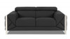 75" Gray And Silver Italian Leather Loveseat