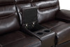 78" Brown Faux Leather Manual Reclining Love Seat With Storage