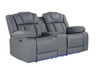 75" Light Gray Faux Leather Power Reclining Loveseat With Storage