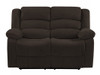60" Brown Microfiber Manual Reclining Loveseat