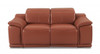 72" Camel And Silver Italian Leather Power Reclining Loveseat