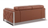 75" Camel And Silver Italian Leather Loveseat