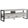 59" Black and Gray Cabinet Enclosed Storage TV Stand