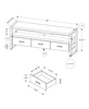 59" Black Cabinet Enclosed Storage TV Stand