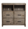 42" Brown Solid Wood Open Shelving TV Stand