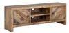 63" Wood Brown Reclaimed Pine And Plywood Open Shelving TV Stand