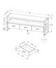 59" Brown and Black Cabinet Enclosed Storage TV Stand