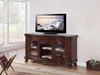 65" Brown Cherry Cabinet Enclosed Storage TV Stand with Bookcase