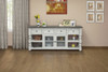 81" Ivory Solid Wood Open shelving Distressed TV Stand