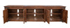 93" Brown Solid Wood Cabinet Enclosed Storage Distressed TV Stand