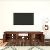 93" Brown Solid Wood Cabinet Enclosed Storage Distressed TV Stand