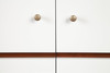 65" White Mahogany Solids And Veneer Cabinet Enclosed Storage TV Stand