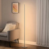 Silver Minimalist 57-inch Slim Bar-Shaped Dimmable LED Corner Floor Lamp