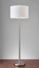 61" Two Light Traditional Shaped Floor Lamp With White Drum Shade
