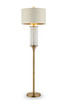 62" Gold Column Floor Lamp With Off-White Drum Shade