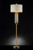 62" Gold Column Floor Lamp With Off-White Drum Shade