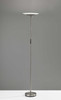 71" Steel Led Torchiere Floor Lamp With White Solid Color Cone Shade