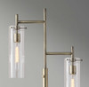64" Brass Two Light Novelty Floor Lamp With Clear Drum Shade