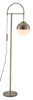 White and Brushed Bronze Crossed Floor Lamp