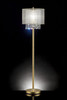 65" Gold Novelty Floor Lamp With White Drum Shade