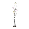 59" Steel LED Novelty Floor Lamp With Purple and White Metal Novelty Shade