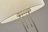 62" Brushed Task Floor Lamp With White Fabric Drum Shade