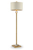 63" Gold Column Floor Lamp With Off-White Drum Shade