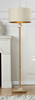63" Gold Column Floor Lamp With Off-White Drum Shade