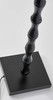 62" Black Textured Pole Floor Lamp With Beige Burlap Shade