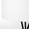 66" Black Tripod Floor Lamp With White Fabric Drum Shade