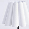 Modern S-Shaped Black Metal Table Lamp with Umbrella-style White Fabric Shade