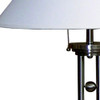 27" Silver Metal Two Light Table Lamp With White Classic Empire Shade