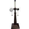 22" Dark Brown Metal Two Light Candlestick Table Lamp With Ivory Shade