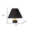Set Of Three 64" Gold Ceramic Bedside Floor and Table Lamp Set With Black Empire Shade