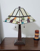 22" Dark Brown Metal Two Light Candlestick Table Lamp With White Shade