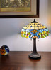 23" Dark Brown Metal Two Light Candlestick Table Lamp With Green Shade