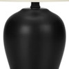 17" Black Ceramic Round Table Lamp With Ivory Drum Shade