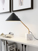 52" White Metal Bedside Table Lamp With Black Cone Shade