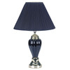 27" Black and Gold Ceramic Urn Table Lamp With Black Empire Shade