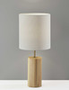 Natural Wood Circular Block Table Lamp