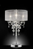 Glam Silver Faux Crystal Accent Table Lamp with See Thru Shade
