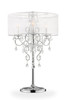 Glam Silver Faux Crystal Accent Table Lamp with See Thru Shade
