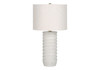 28" Cream Cylinder Table Lamp With Cream Drum Shade
