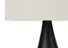Set of Two 18" Black Metal Round Table Lamps With Ivory Drum Shade