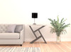 16" Silver Metal Candlestick Table Lamp With Black Classic Drum Shade